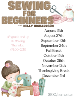 4th & Up Sewing for Beginner's